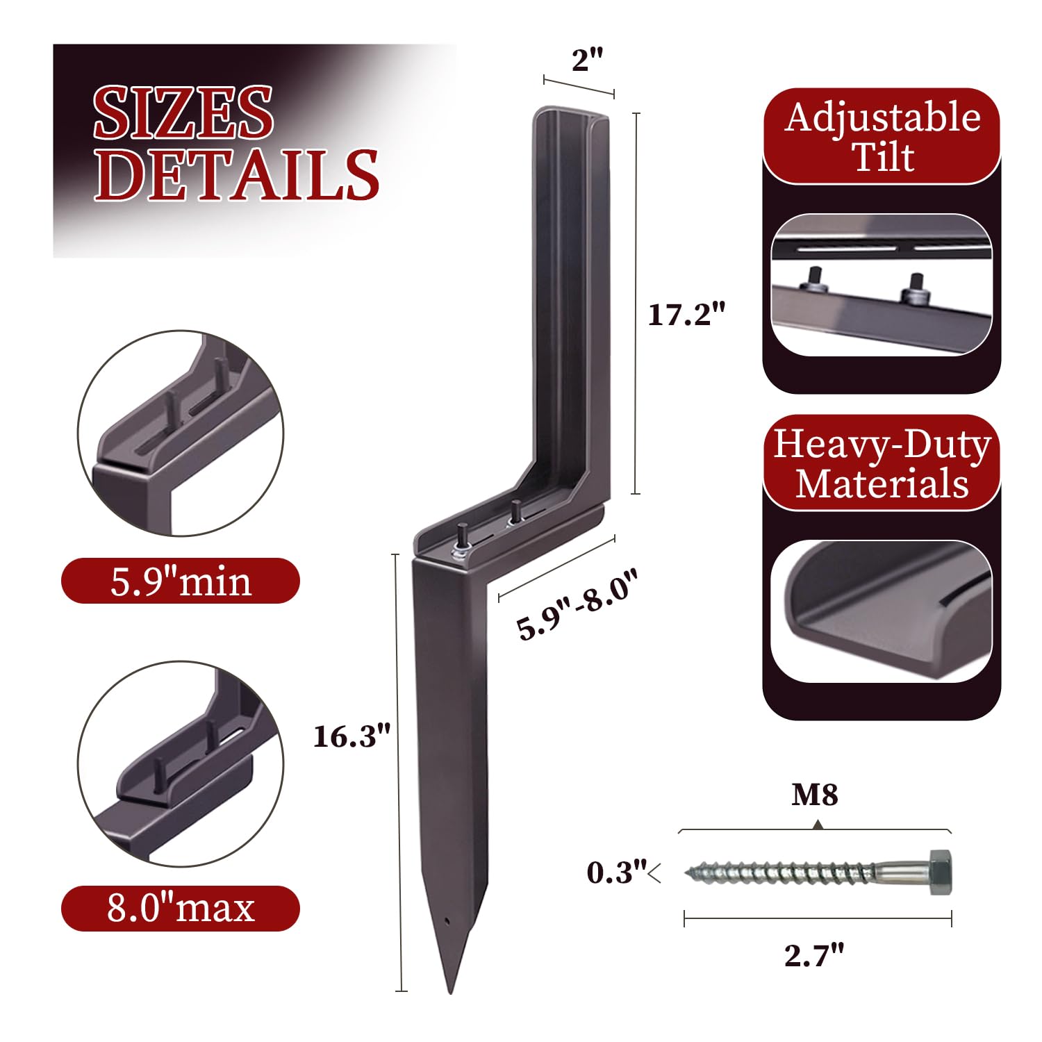 Heavy Duty Fence Post Repair Kit – 11-Gauge Steel Ground Stakes For Leaning, Broken, Or Tilted Wood Posts (4-Pack)