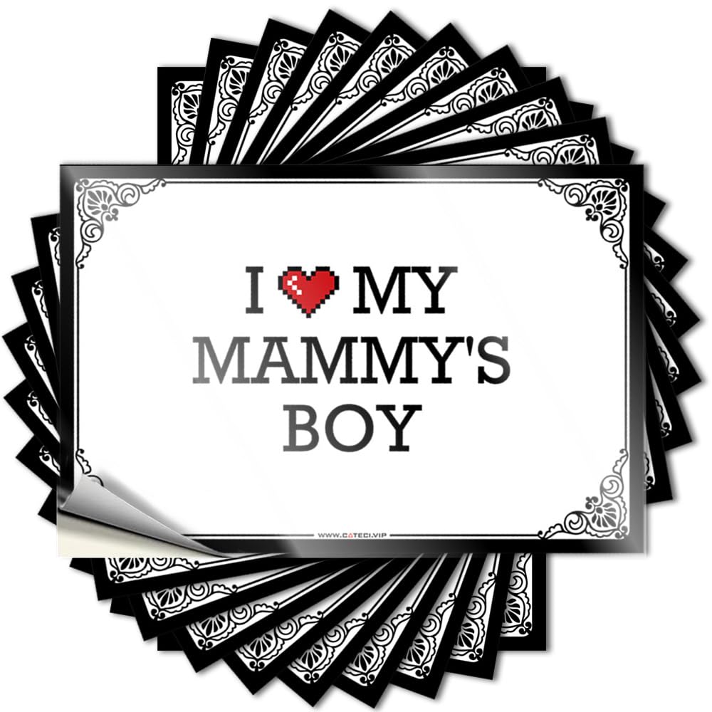 Fzfn Boys Colour Girly Saying Laptop | I Love My Mammy's Cats Adults Sticker Pack(8X12cm)