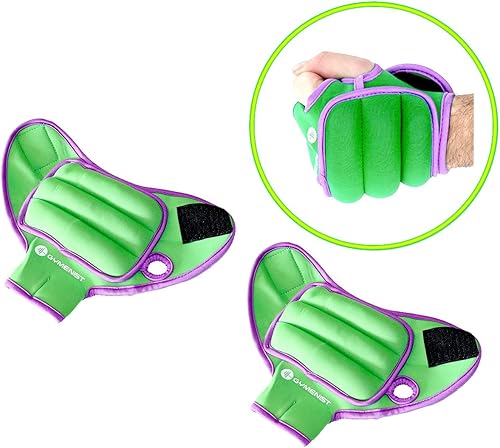 Par de guantes con peso para muñeca con agujeros para dedo y pulgar, disponibles en 1 libra o 2 libras, juego de 2 guantes de entrenamiento de boxeo