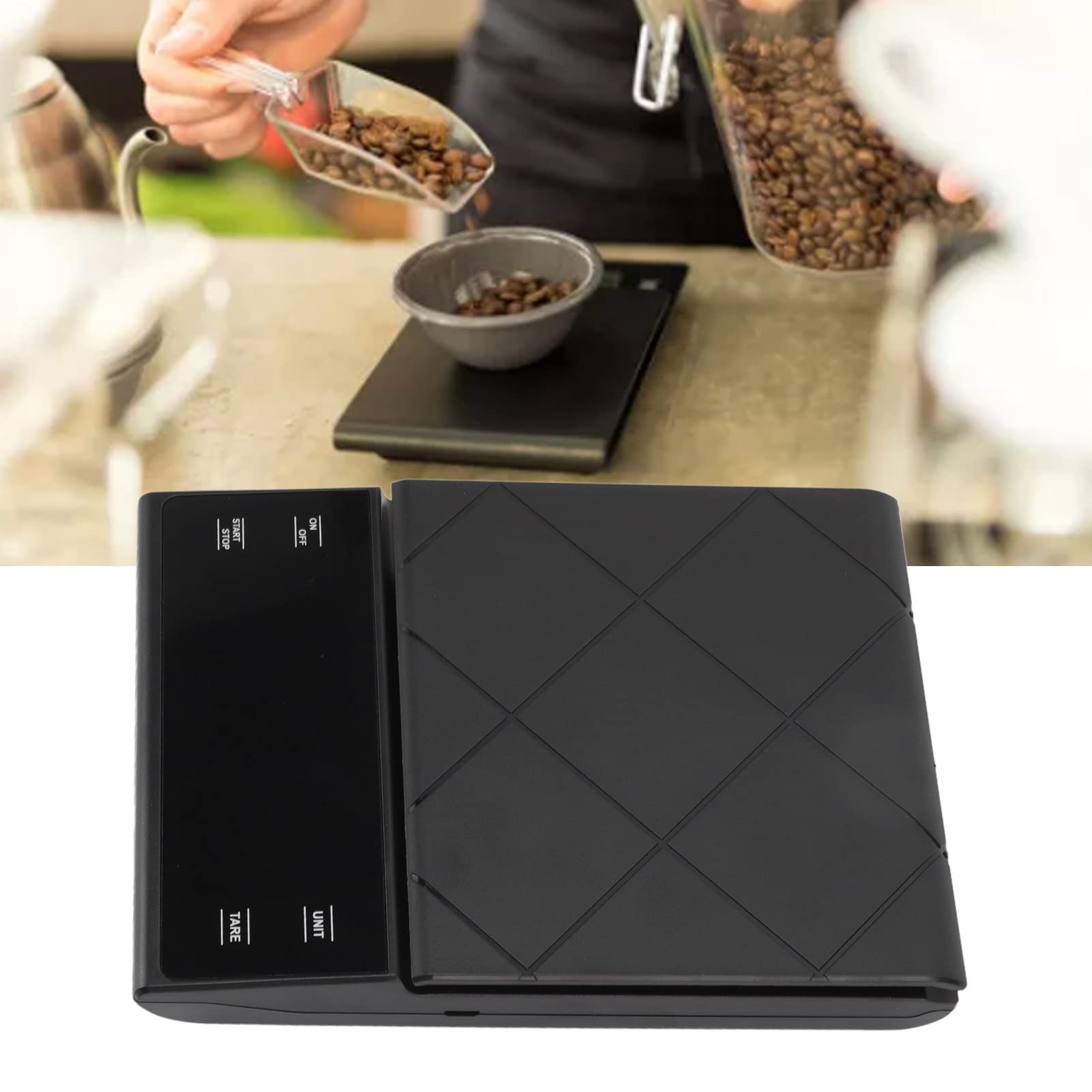 Balance à bijoux, 0,1 g de haute précision avec écran LED HD, interface USB pour balance matérielle (noir)