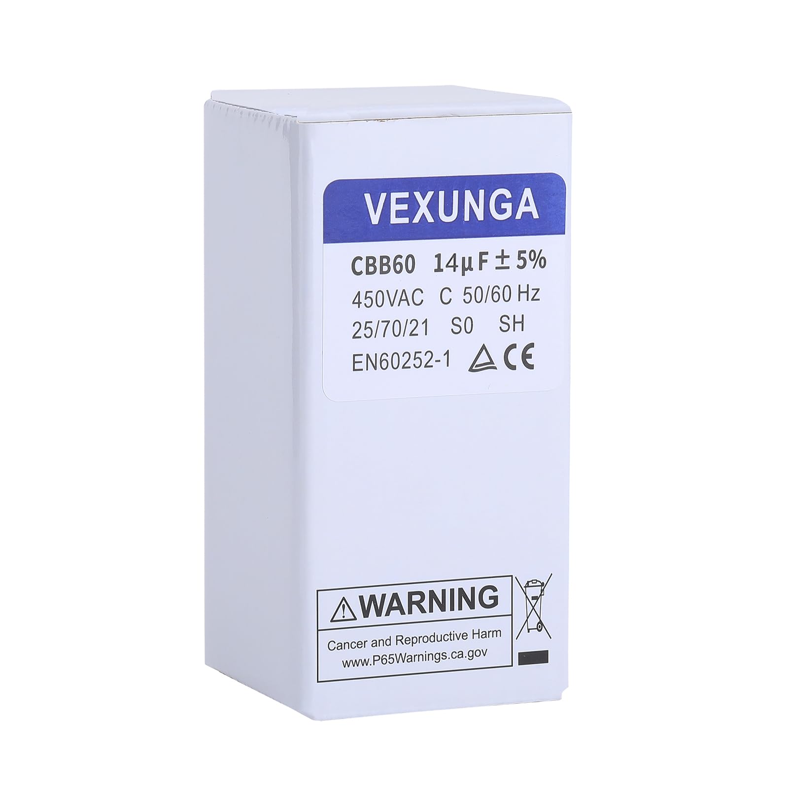 VEXUNGA Kondensator rozruchowy silnika 14uF 450 V CBB60 kondensatory rozruchowe 14 MFD 450VAC 40x70MM Złącze M8 14µF 50/60 Hz do pralki basenowej pompy basenowej