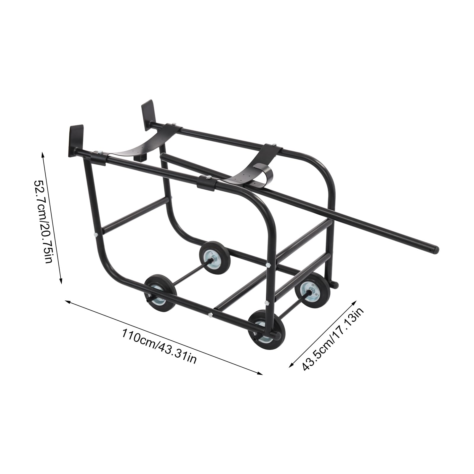 Carrello allungabile, 272,15 kg, in acciaio, nero, industriale, ribaltabile, per officine, fabbriche, trasporto di vari oggetti cilindrici