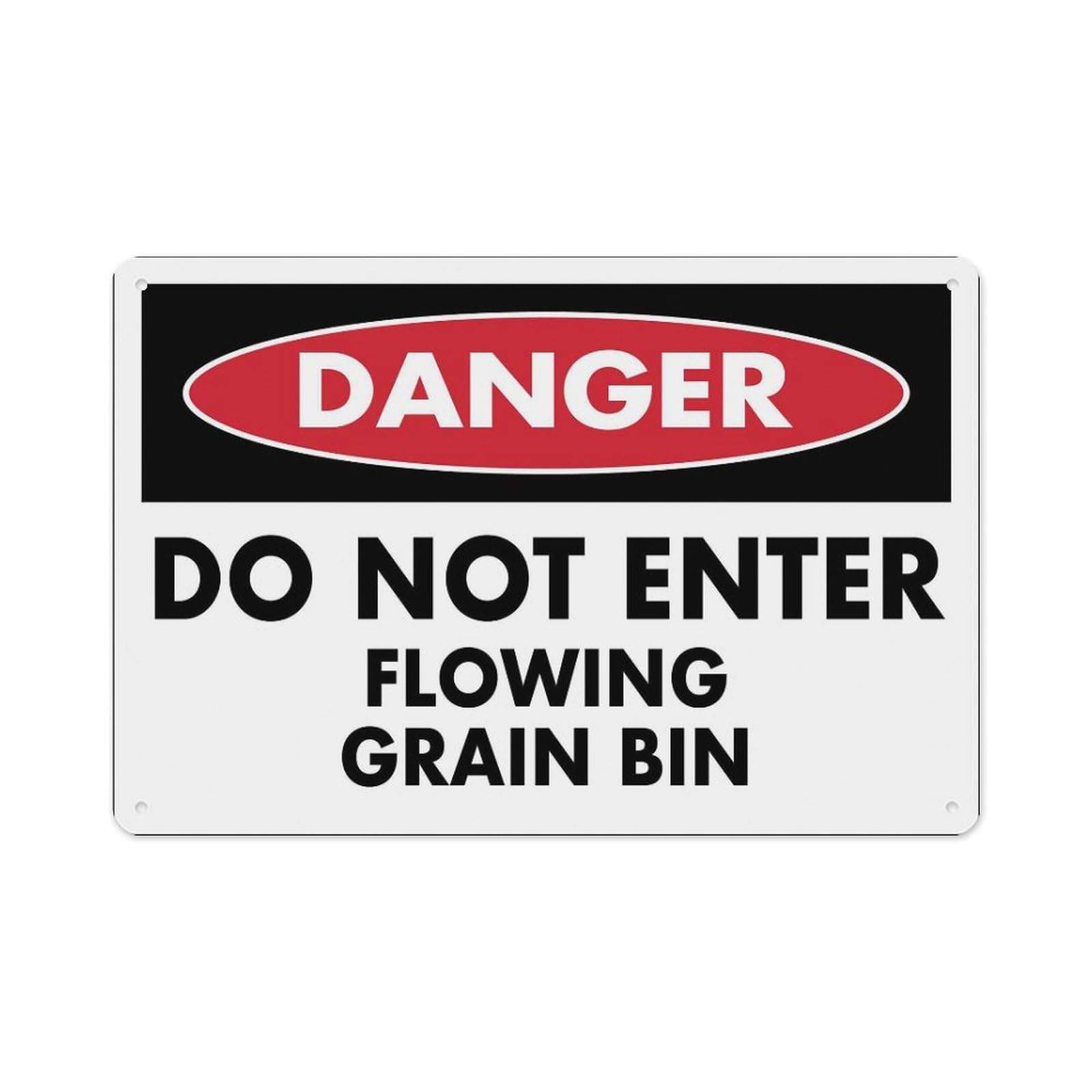 peiyeety Danger DoEnter Flowing Grain Bin Sign Aluminum Tin Warning Signs for Home Outdoor Garden 8X12 Inches