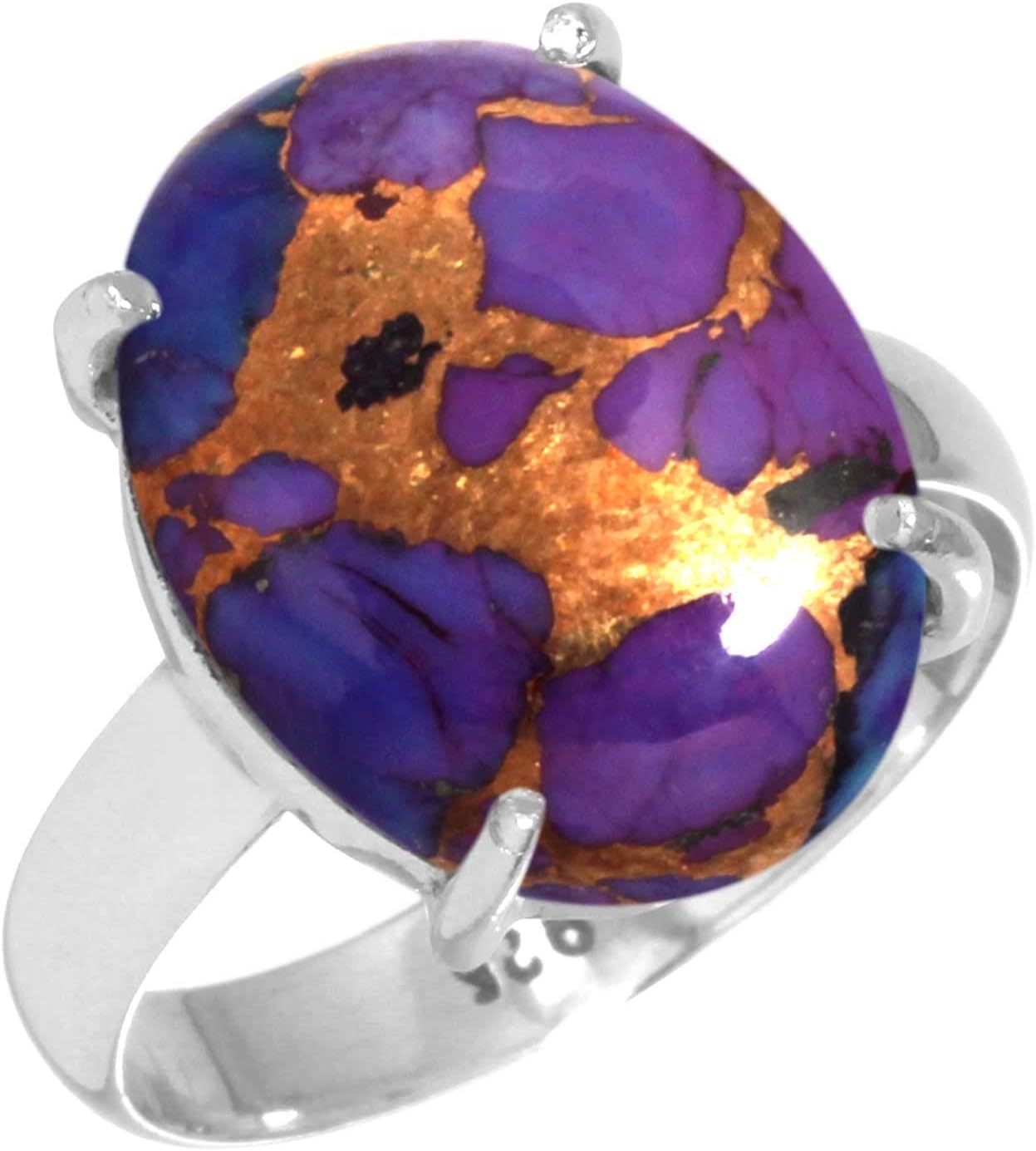 Turquoise, Lapis, Onyx, Amethyst Oval Handmade Ring Genuine 925 Sterling Silver Boho Chunky Natural Gemstone Jewelry For Women