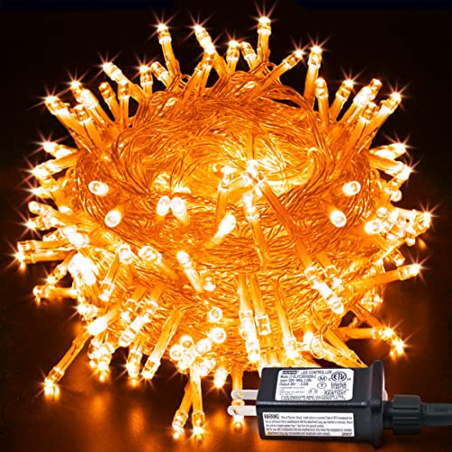 JMEXSUSS Connectable 100 LED Orange Halloween Lights Indoor with 8 Modes