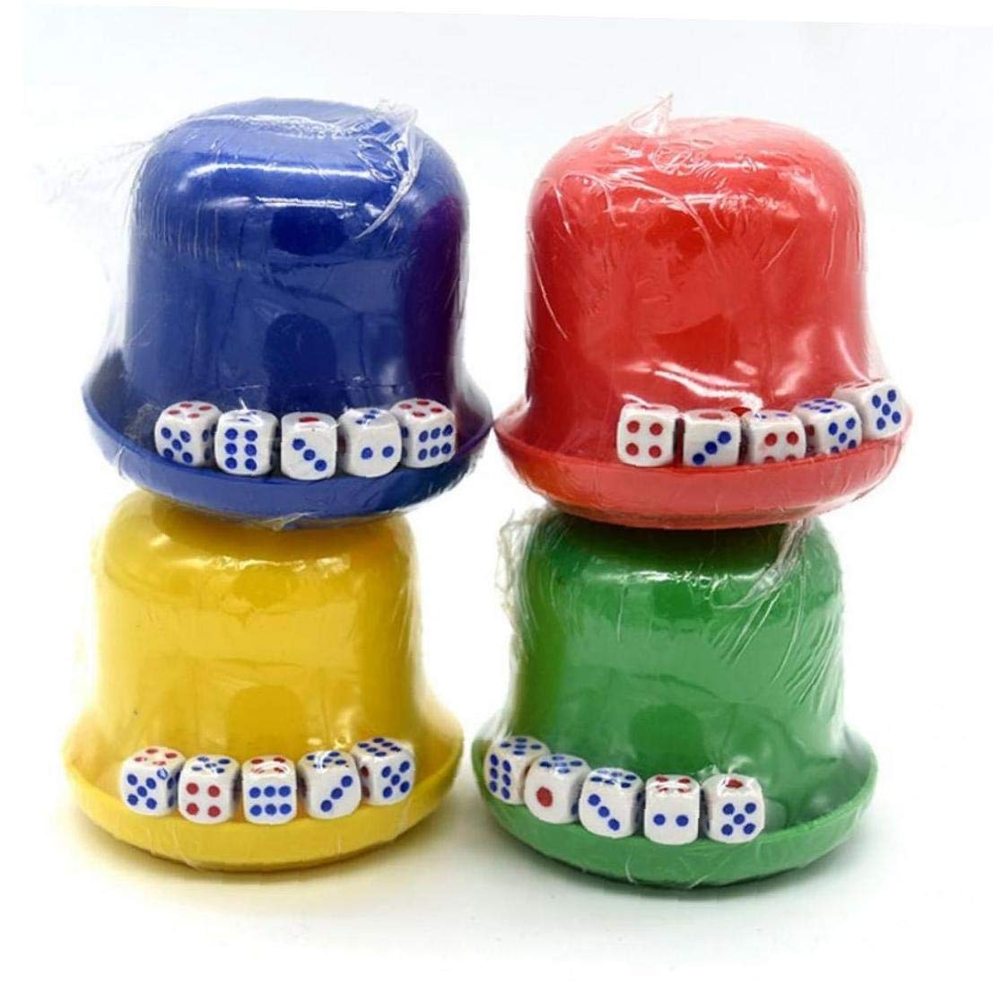 AMOYER Plastic Dice Cup with Tray Shaker Dice Box for Ktv Bars Parties Entertainment Events(random Color)