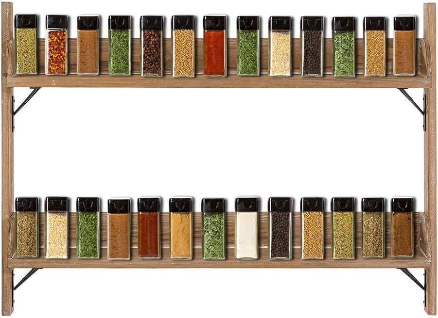 Rustic Wooden Tier Spice Rack Wall Mounted New Zealand Ubuy