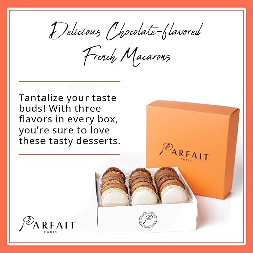 Miniatura 2 de Le Parfait Paris Chocolate Lovers French Macarons - Caja de aperitivos de postres gourmet para baby shower, cumpleaños, día de San Valentín,