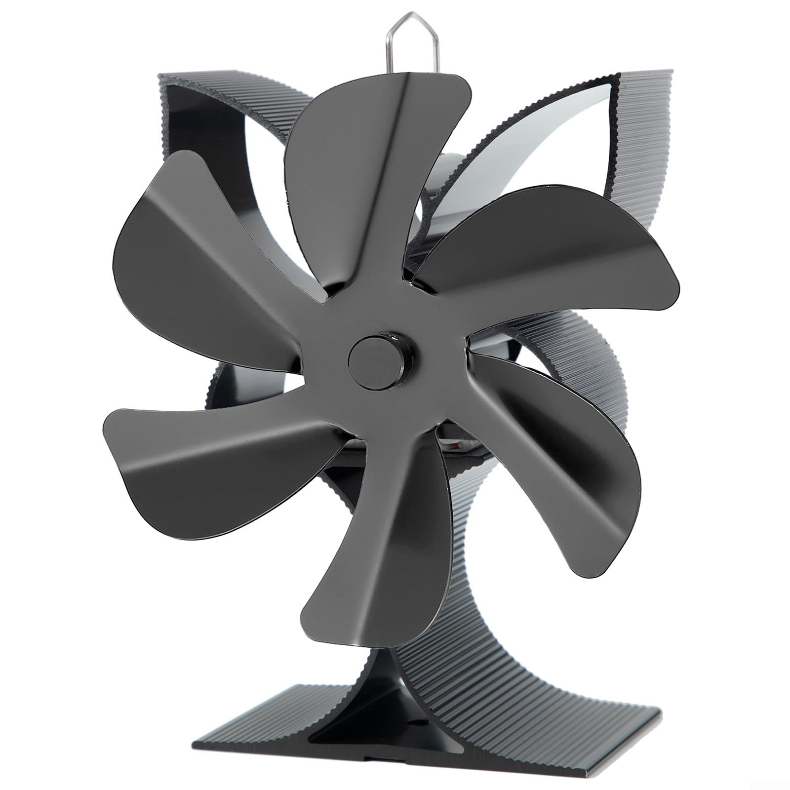 Ventola per stufa alimentata a calore per bruciatori a legna 6 pale ventilatore per camino efficiente circolazione dell'aria calda silenziosa corpo in alluminio protezione da surriscaldamento nessuna