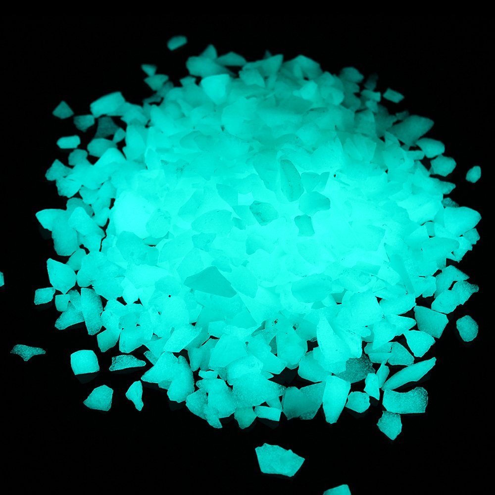 Sable de gravier néon phosphorescent bleu vert 5-8 mm pour aquarium 305g