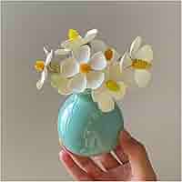 陶器製花瓶 小人形付き 日本製｜かわいい陶器の花瓶｜美濃焼｜北欧風｜カク肩小瓶＠鉢の