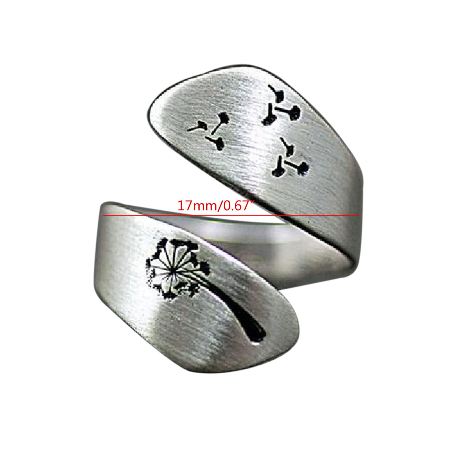 Anello dente di leone Dente di leone Anello aperto regolabile Unico Fidanzamento Anniversario Wrap Anello a fascia aperta per le donne Uomini Dainty Finger Jewelry Argento