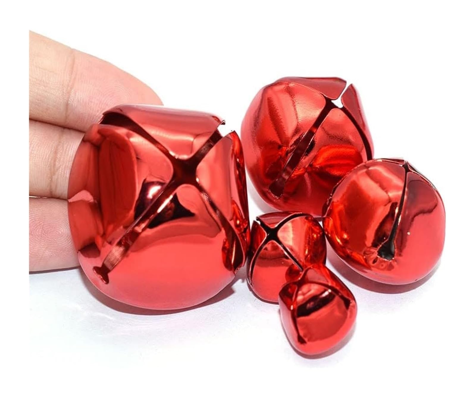Campane artigianali, ornamenti for campane di Natale, campanelli artigianali, piccole campane di Natale, ciondolo a catena con campana rossa(25mm)