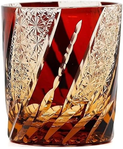 Vasos de Cerveza de Estilo japonés, Jarra de Cerveza de Cristal, Taza de Cerveza Hecha a Mano Tallada artesanalmente, Caja Fuerte Plus Ideal para Beber con Amigos