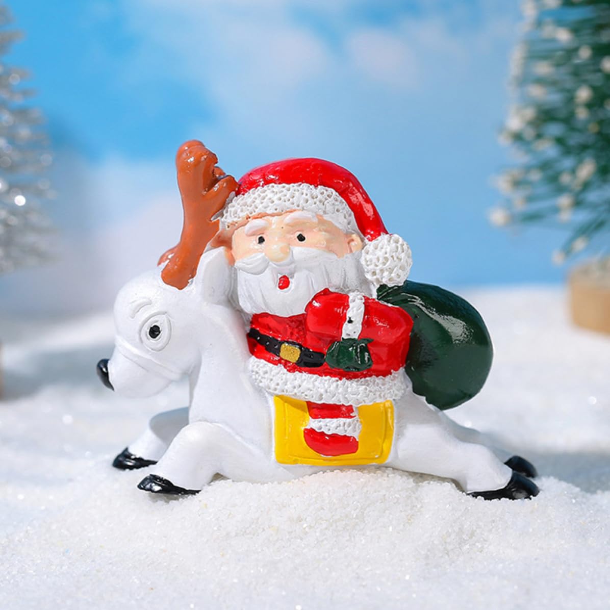 TOYANDONA 44 Piezas Figuras Navideñas de Resina en Miniatura, Renos y