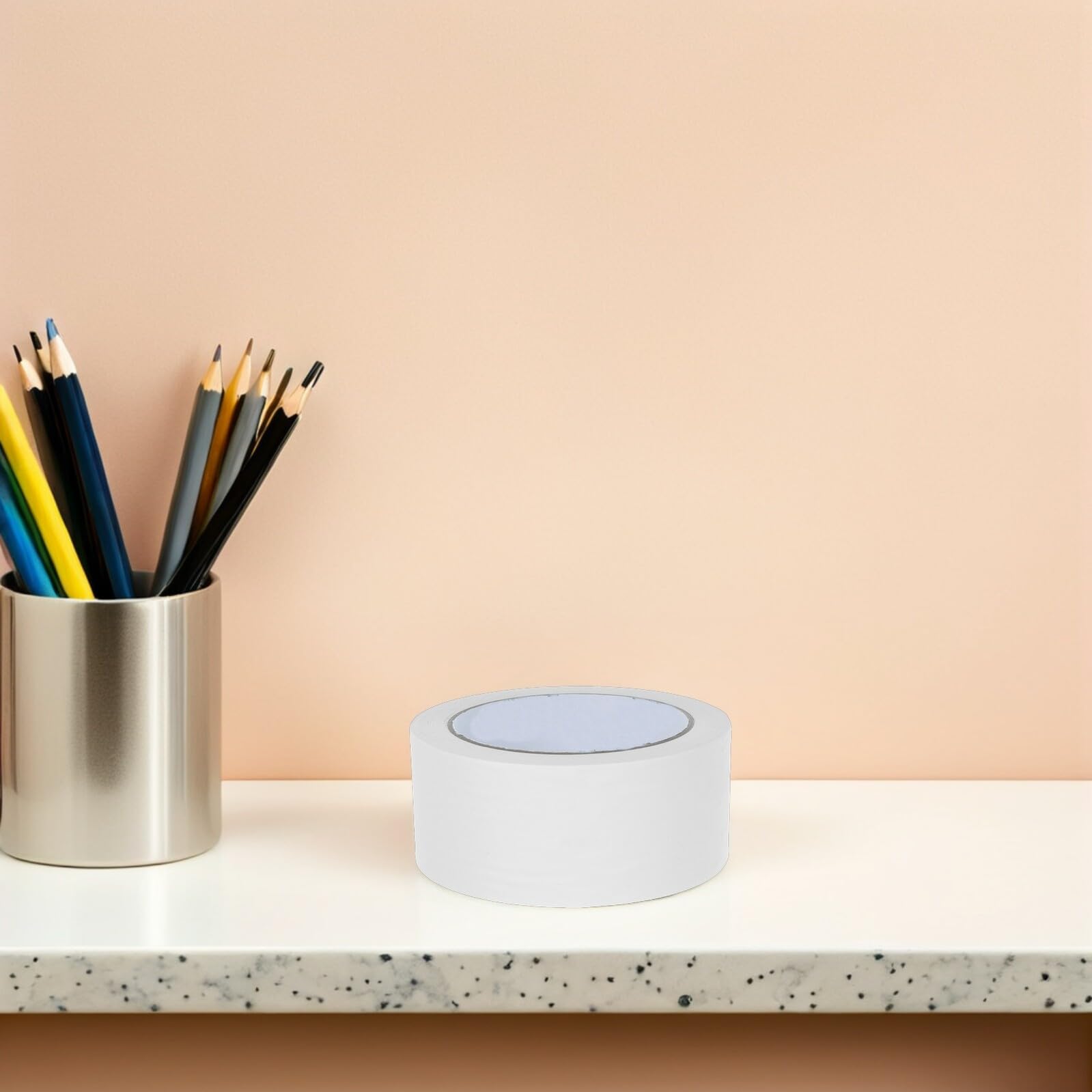4 Rouleaux Ruban Adhésif Blanc Auto-adhésif Ruban Kraft Recyclable Résistant et Déchirable pour Emballage Scellage de Cartons Déménagement et Expédition Surface Mate Écrivable