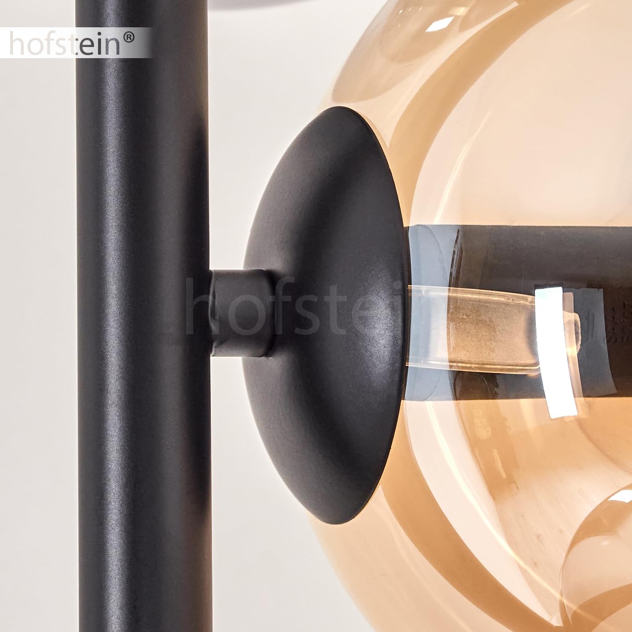 Gastor Floor Lamp, Floor Lamp Made Of Metal/Glass In Black/Amber/Clear, Luminaire In Modern Retro/Vintage Design With Glass Shades ( 15cm) And Foot - View #2