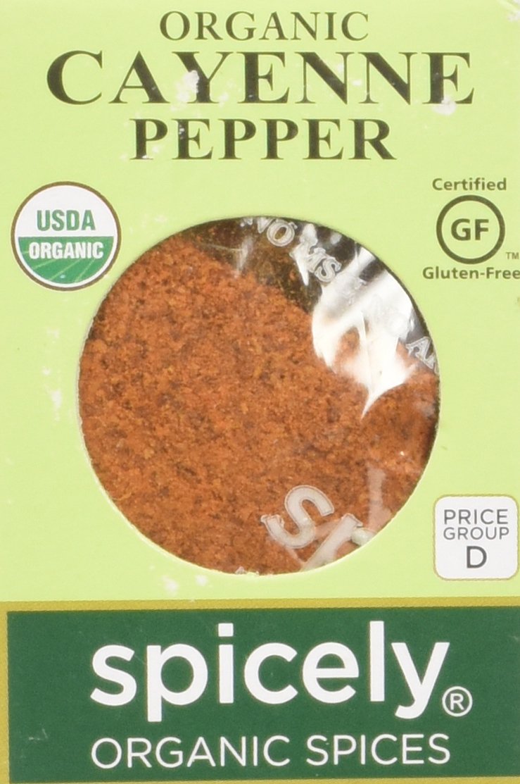 Spicely Organics Cayenne Pepper Powder 0.45 Ounce ecoBox Certified Gluten-Free