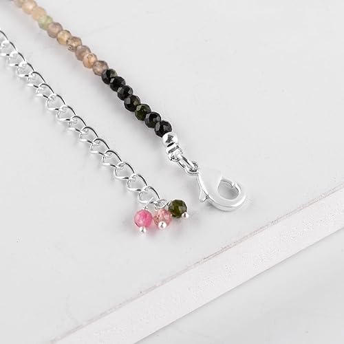 Miniatura 117 de Natural Moonstone Gemstones Choker Necklace, Faceted Rounds Beads, Silver Plated Jewelry, Healing Crystals, Birthday, Handamde, Minimalist, Women