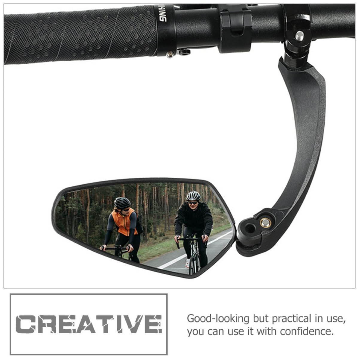 BESPORTBLE 2pezzi Specchietto Retrovisore Per Bici Accessorio Pratico Per Mountain Bike e Ciclisti Installazione Facile Senza Strumenti Sicurezza e Visibilità Ottimale Design Compatto e