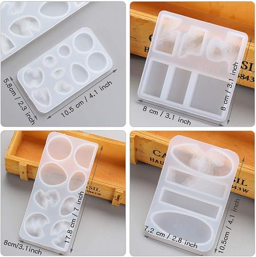 Miniatura 4 de FineInno 4 moldes para colgantes de resina isla, moldes de silicona oceánica para resina epoxi, moldes de resina de joyería para aretes, collares,