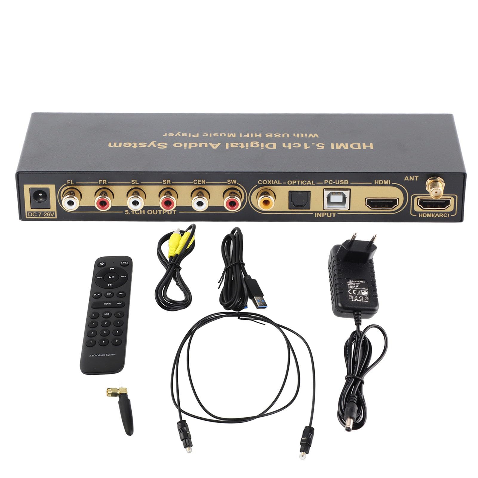 Interfejs multimedialny HD 5.1-kanałowy dekoder audio Interfejs multimedialny HD Cyfrowy konwerter ekstraktora audio