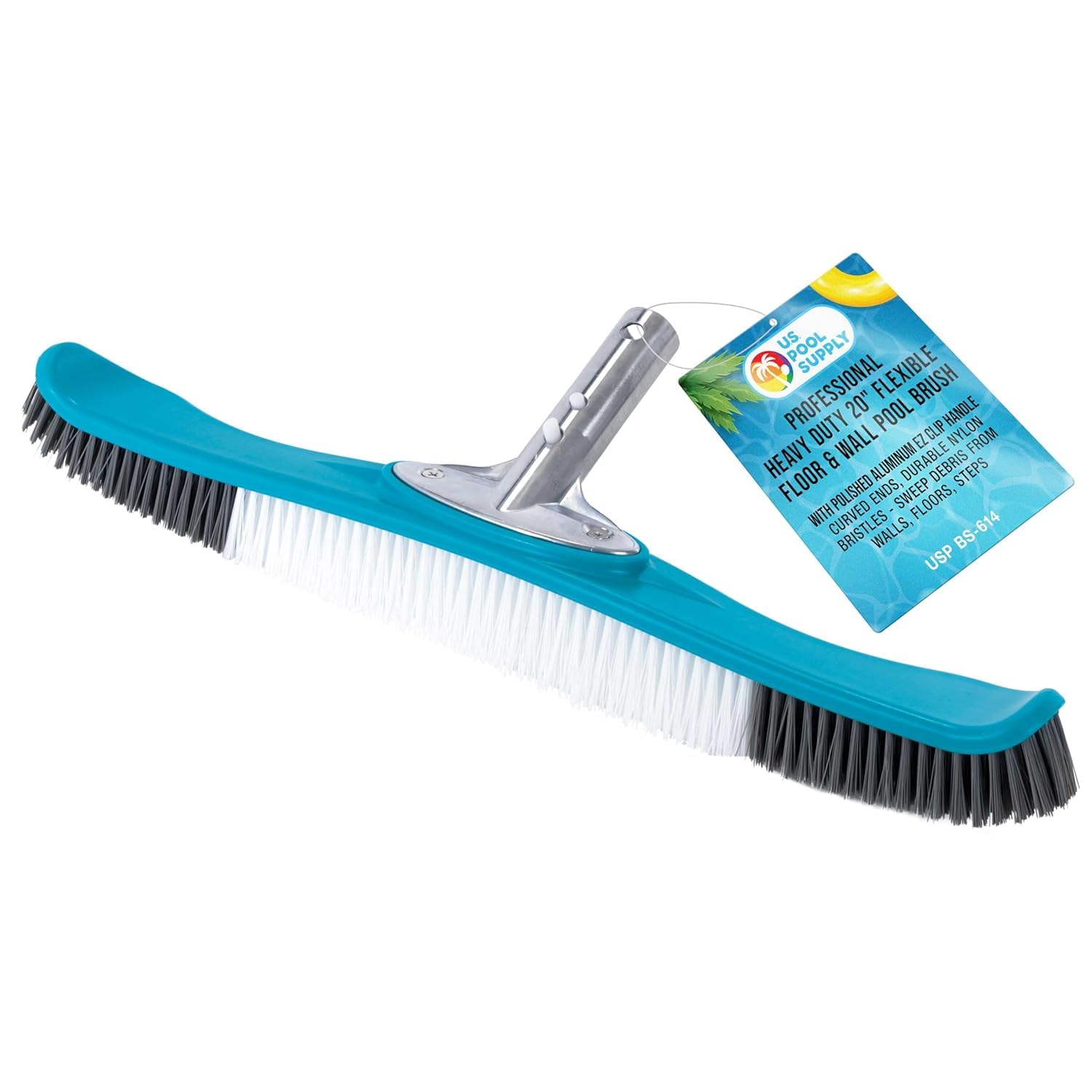 U.S. Pool Supply 20" Pool Brush Head for Inground Pools, Swimming Brush