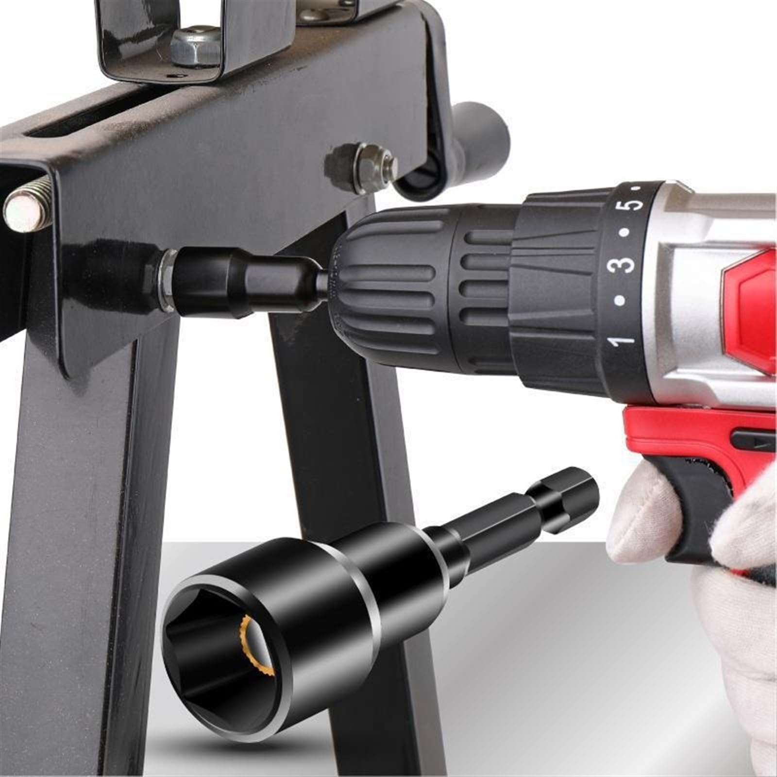 10 Pz, Bussole Magnetiche Da 65 Mm, Testa A Bussola Punta Esagonale Da 1/4 "6 Mm-19 Mm, Cacciavite Elettrico, Trapano A Mano (Color : Black, Size : 19mm)