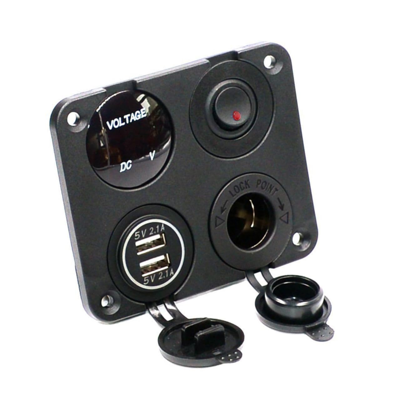 Gatuida Voltmetro USB 3 Pezzi 4 1 Presa Auto Accendisigari Auto Interruttore Dell'auto Presa Di Ricarica Usb Presa Per Caricabatteria Da Auto Caricabatterie Voltmetro