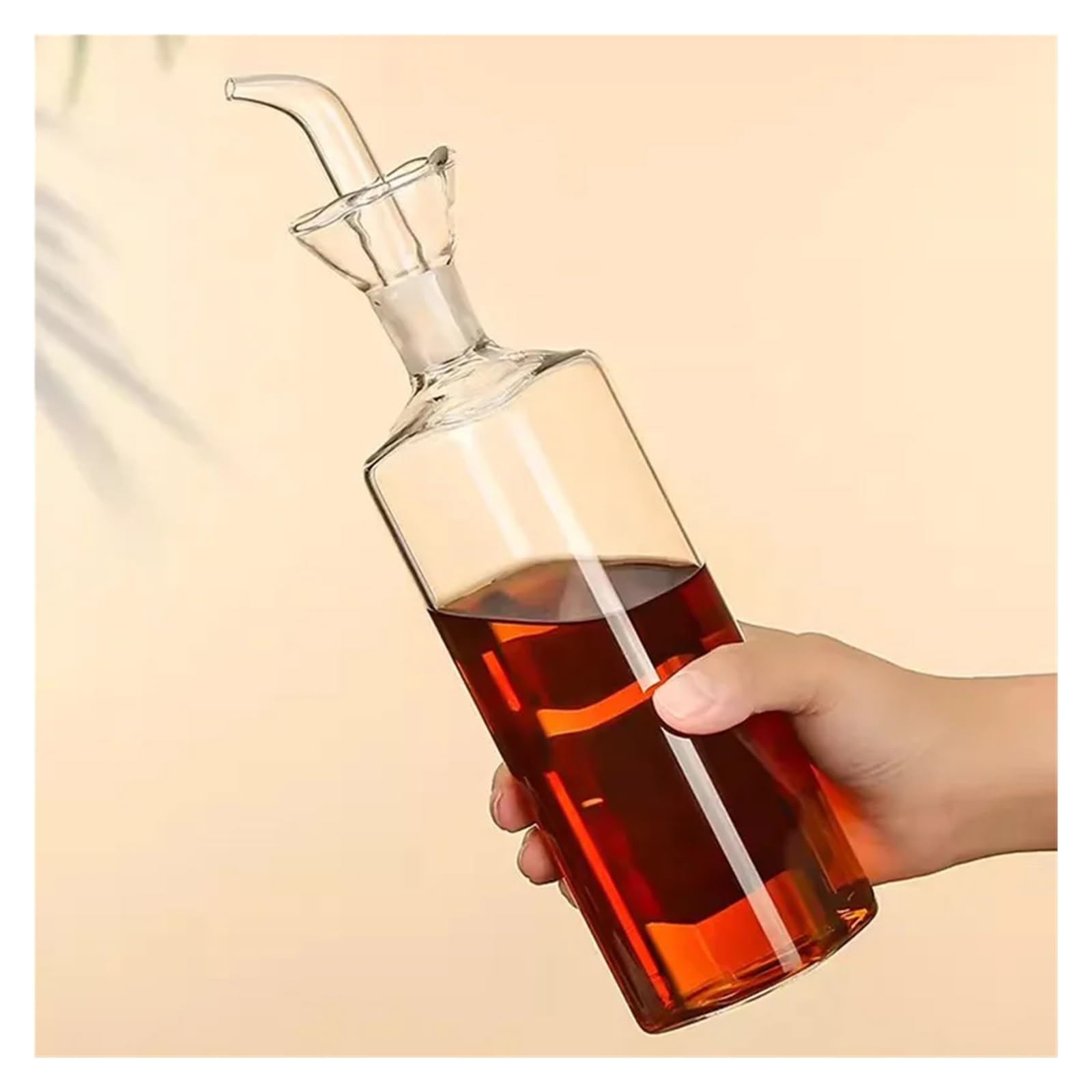 Dichte Glas Olkanne fur Essig Sojasauce und Gewurz | Glas Kuchengefass fur Essig, Sojasauce und Gewurznutzung(500ml)