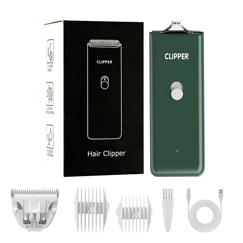 Máquina de Tosa para Cães Grimgrow com Lâminas Cerâmicas Removíveis e USB, Green+narrow Blade