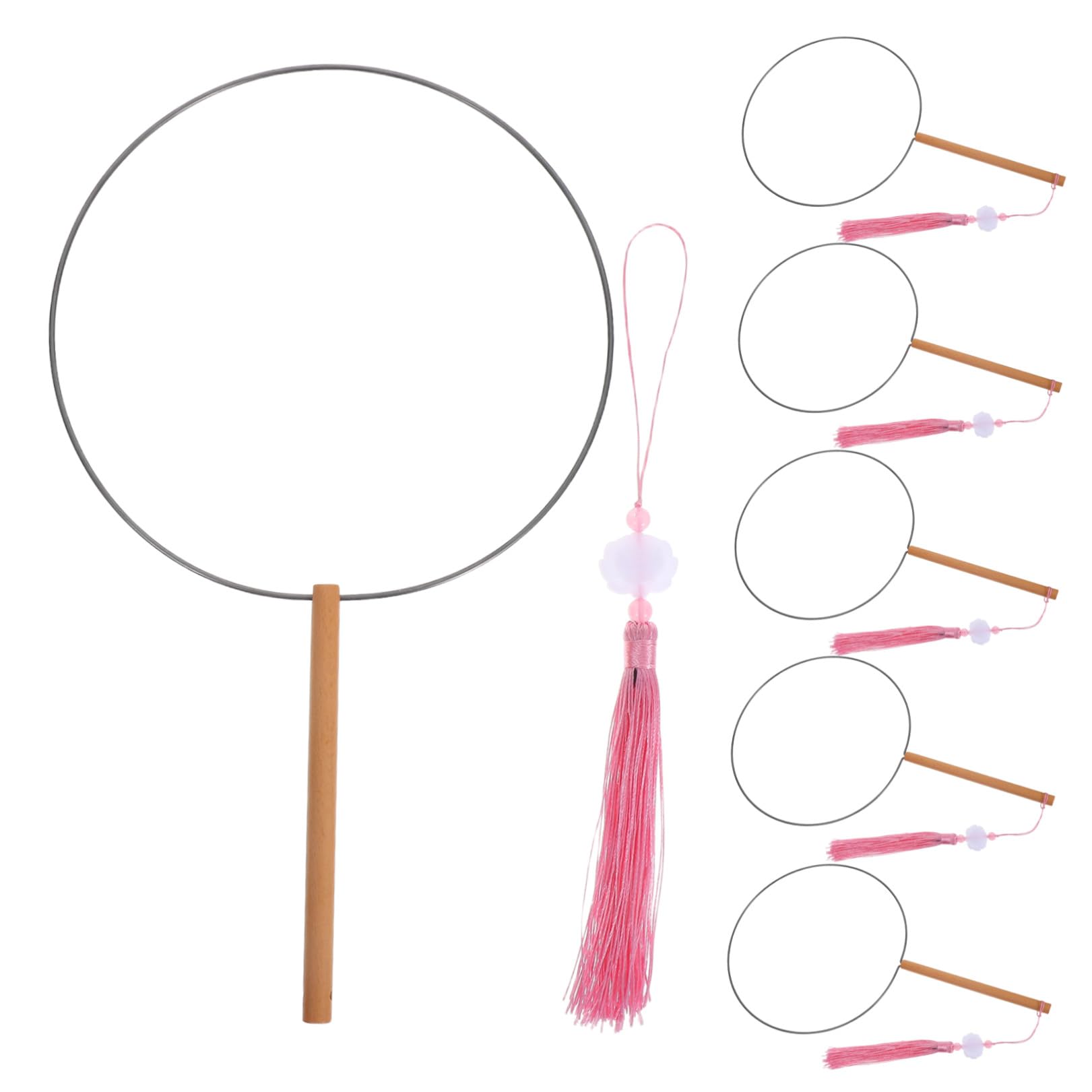 Sewroro 30 Pièces Cadre de Ventilateur Rond en Fer et Bois, Résistant Déformation, Kit de Fabrication D'éventails Traditionnels pour Photographies en Costume et Spectacles Scène