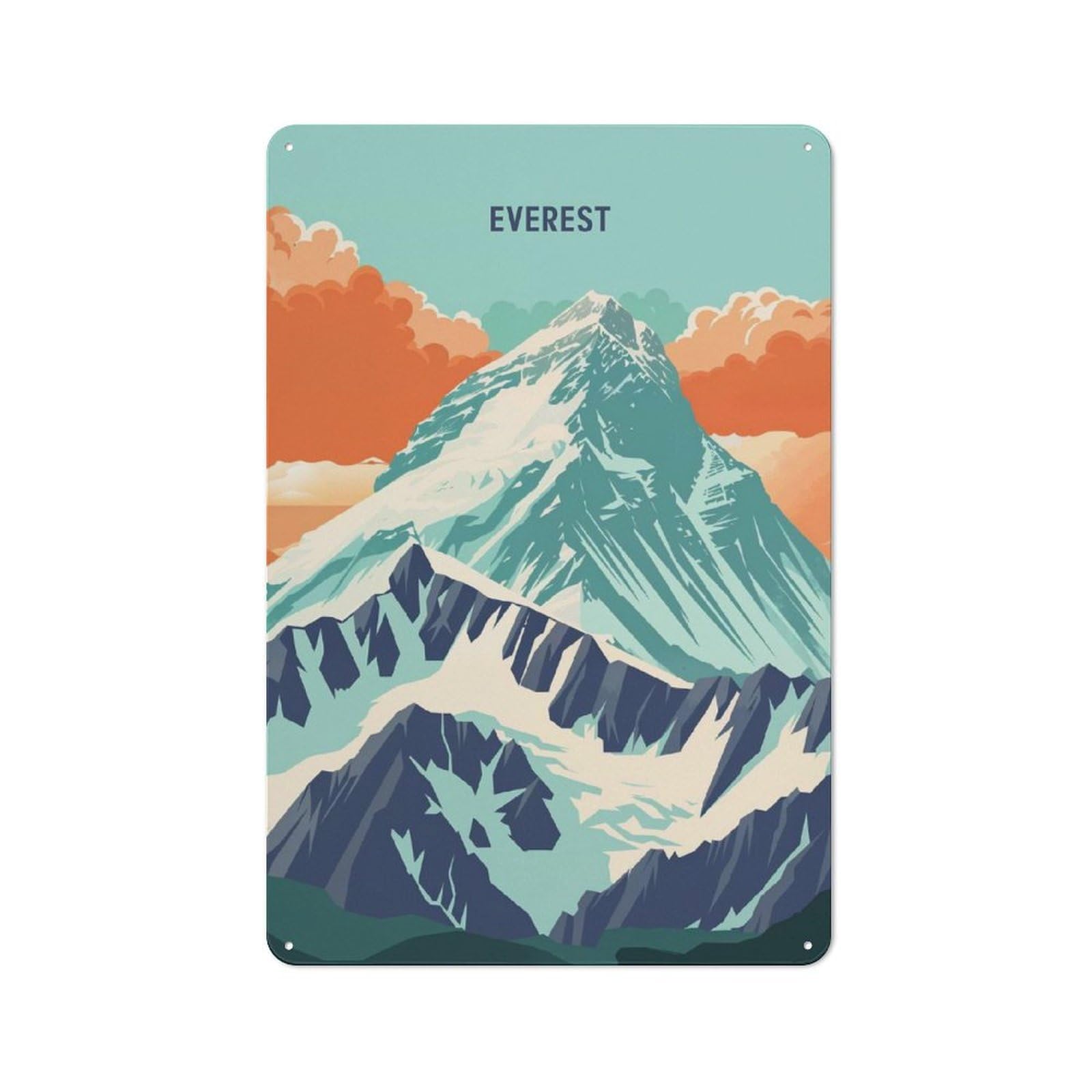 Kitchen Metal Sign with Everest Majesty Design 30x20cm, Classic Diner Style Decor for Coffee Bar, Kitchen, Bistro Or Tea Corner