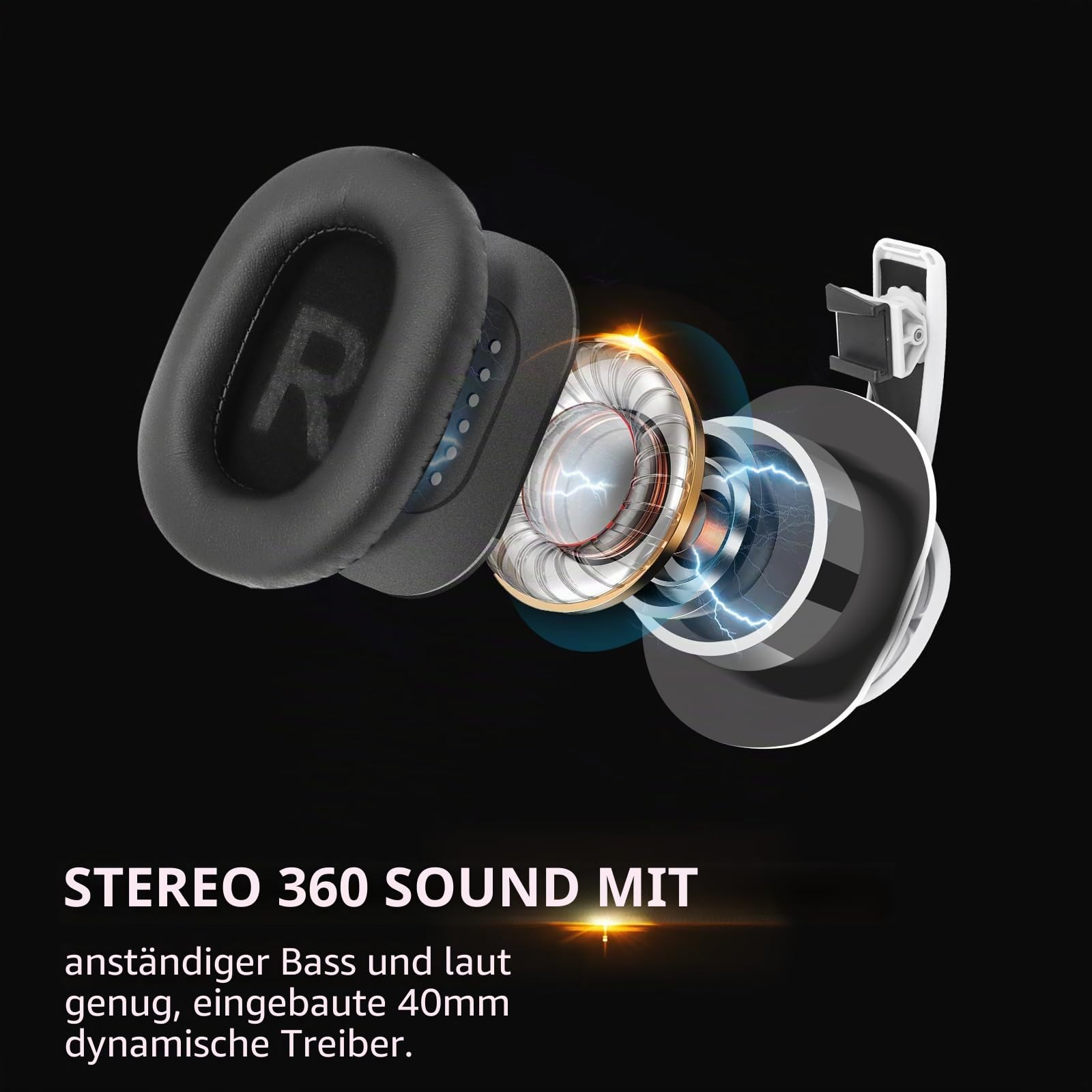 Globular Cluster PH2 Stereo VR Kopfhörer für PS VR 2 - Clip On Design - Sieht ordentlich aus mit Kabel-Router - bequemer als In-Ear Buds (75mm x 90mm Ohrenschützer, Weiß)
