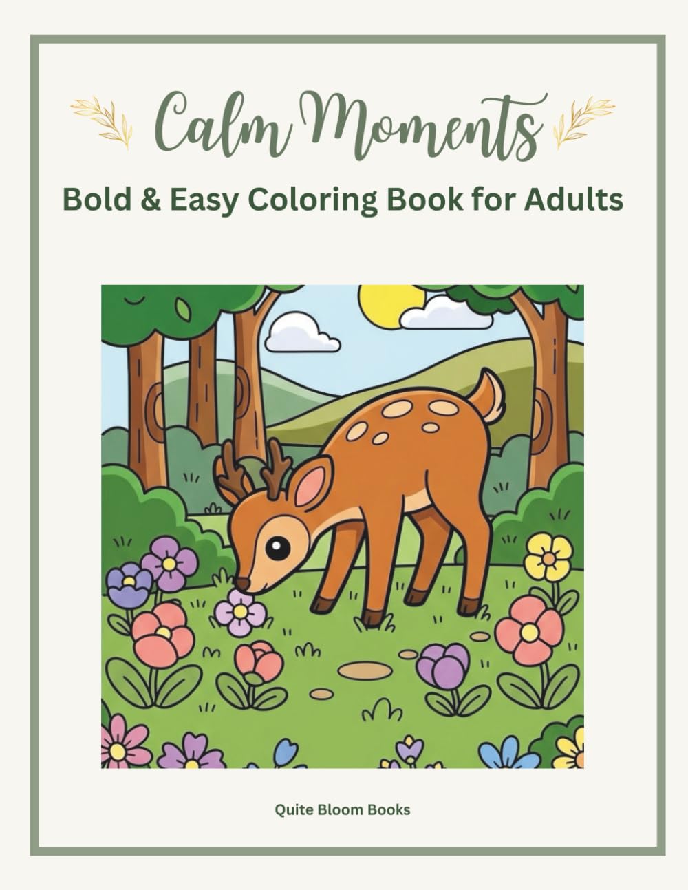 Calm Moments: Bold & Easy Coloring Book for Adults