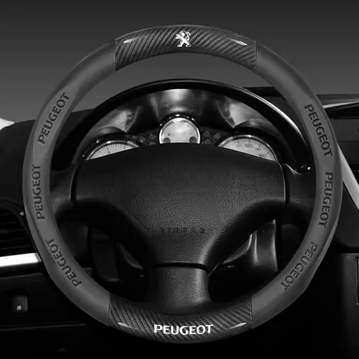 Housse De Volant En Cuir PU Et Fibre Carbone Pour Peugeot 208 / E208 (2020-2022) - Antidérapante, Confortable, Protection Et Style - 11