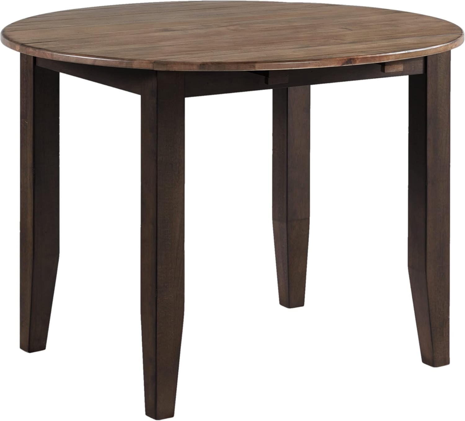 Carefree Home Furnishings Beacon 42" Wide Round Drop Leaf, Black & Walnut Dining