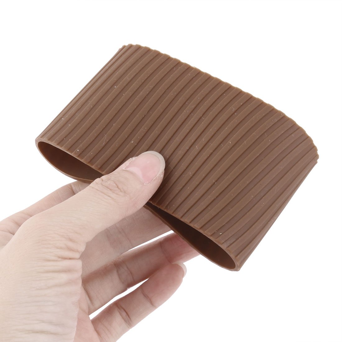 Sourcingmap Silicone Home Glass Water Cup Insulated Sleeve Protector Cover 7.5cm Dia Coffee Color - Image 3