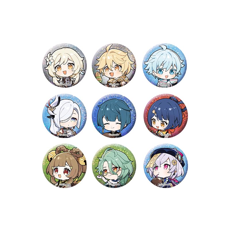 Genshin Impact The Exquisite Night Chimes Series Chibi Character Mini Badge - Set A