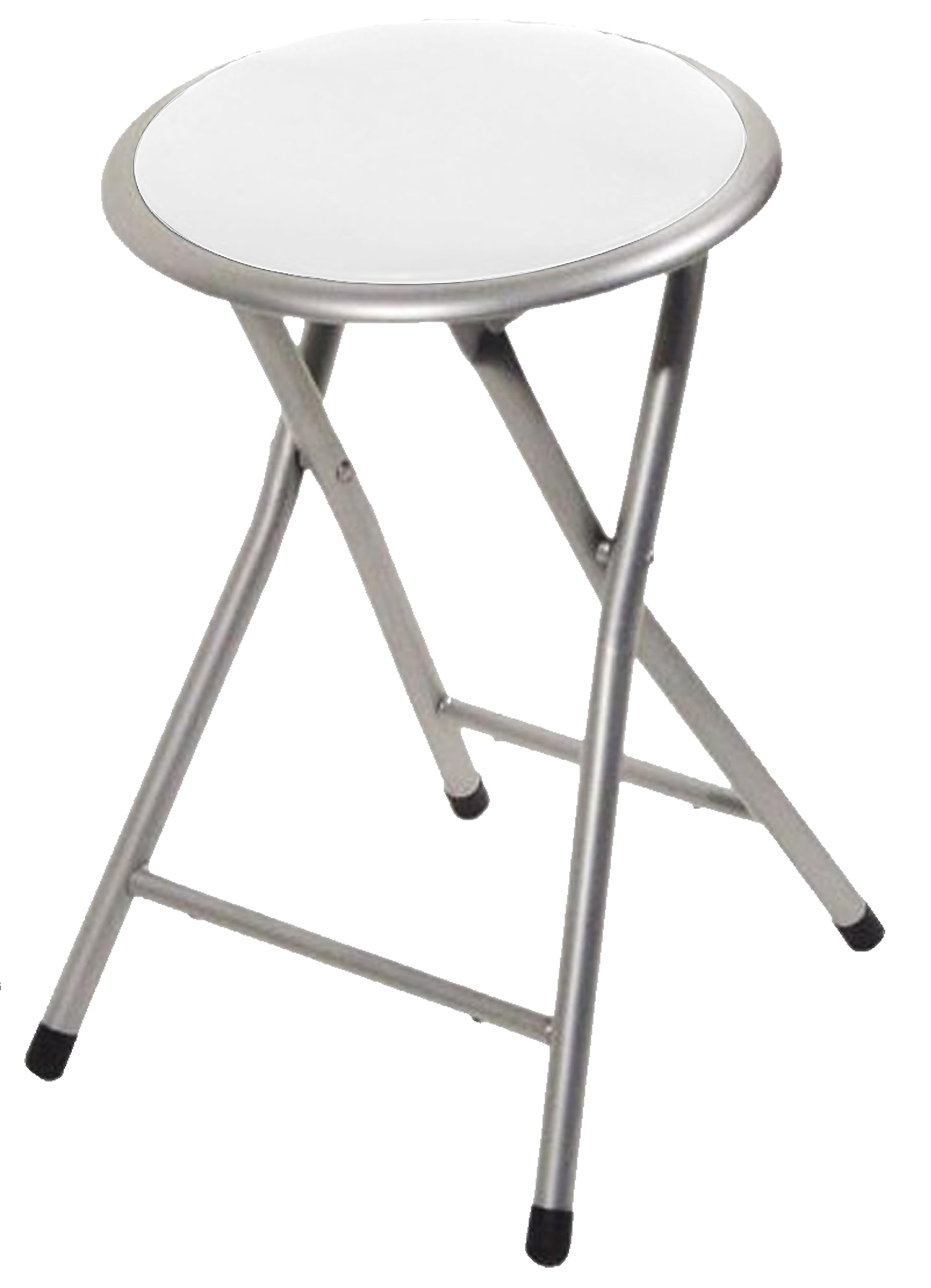 Taburete Plegable Acolchado, Ligera y Elegante, Ideal para Cocina, Jardín y Baño,Diámetro 30 x Altura 45 cm (Pack 2, White)