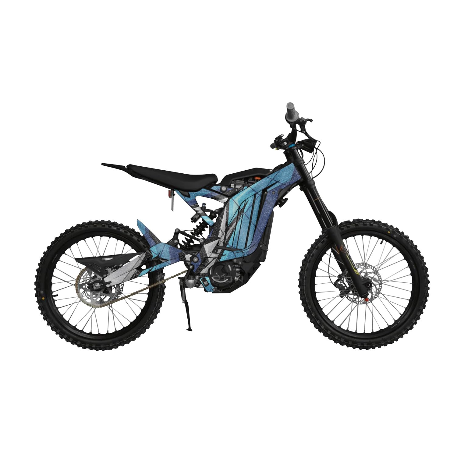 Glossy Glitter Surron Light Bee Graphics Kit Wrap - Polygon Grunge Blue - Sur-Ron Skin - Premium 3M Vinyl Protective Wrap Decal Cover - Easy to Apply | Crafted in The USA by MightySkins