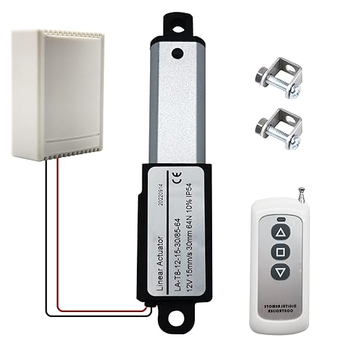 Mini microactuador lineal de 1.2 pulgadas, con control remoto, fuerza de 12 V, 64 N14.4 libras, alta velocidad de 0.6 pulgadassegundo, pequeño