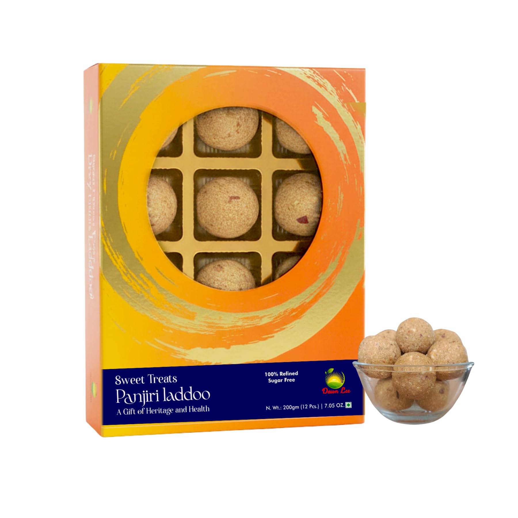 Panjiri Ladoo 200 Gram Indian Sweets Homemade with A2 Billona Ghee, Coriander Seed Powder, Refinded Sugar-Free, No Preservatives Gluten Free Panjirri Laddu Healthy