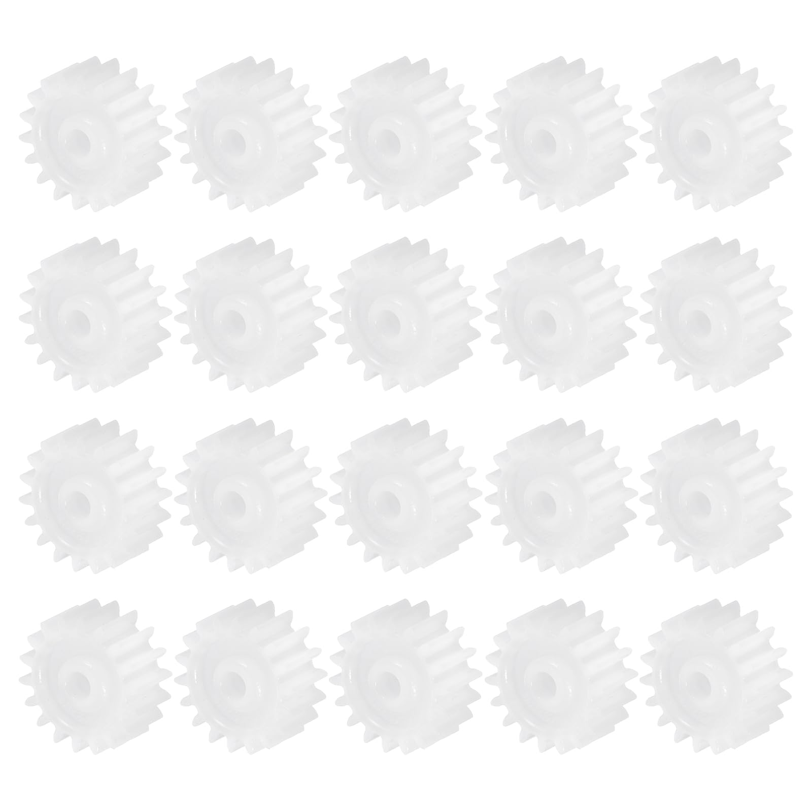 MECCANIXITY 20 Pcs Plastic Gears 18 Teeth Plastic Motor Gear Model 182A Reduction Gear for RC Car Model DIY Robot (White, Module 0.5)