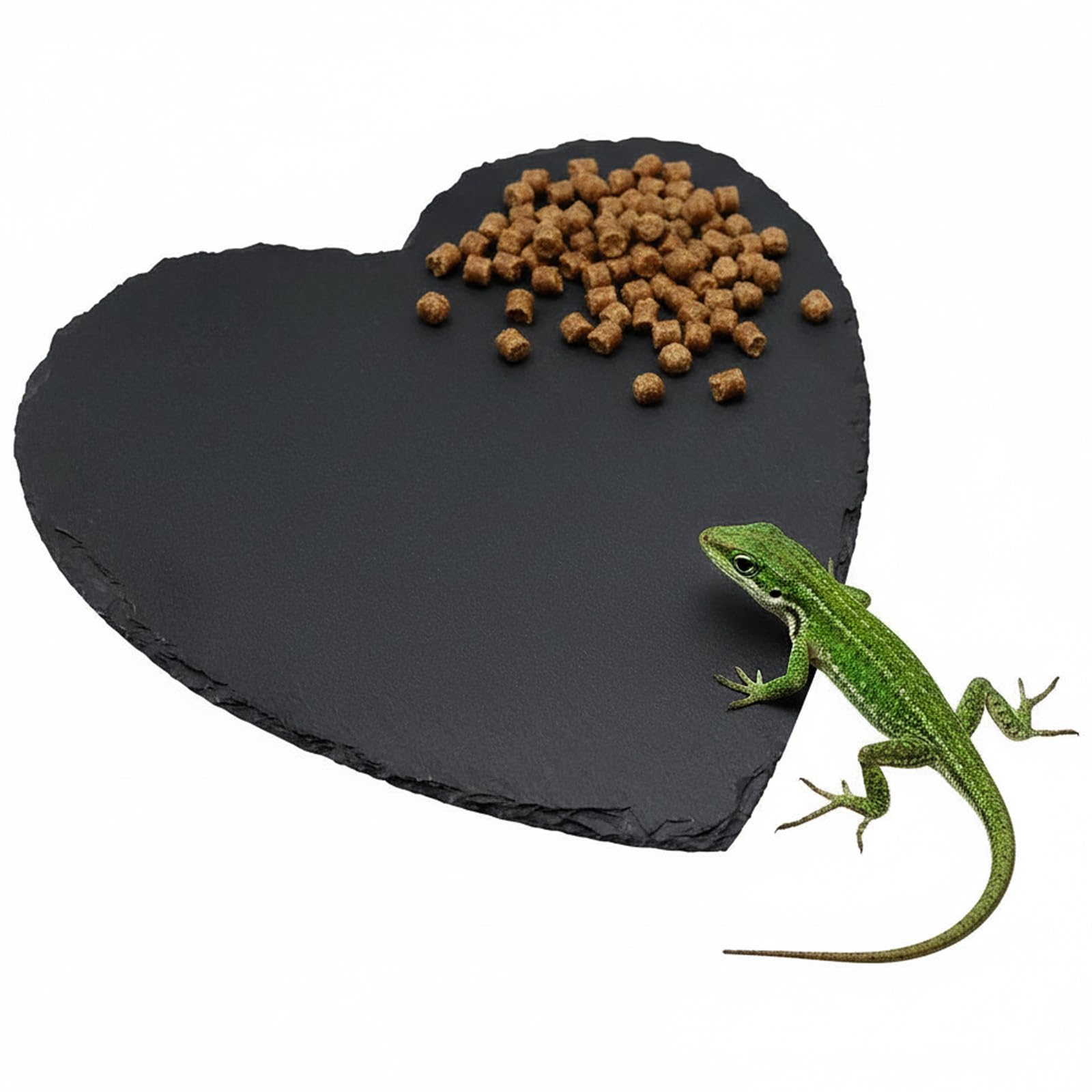 MDPUTY Reptile Basking Platform 20 × 20 cm, Natural Rock Bathing Resting Platform Slate Tortoise Rock Plate Reptile Habitat Natural Slate for Turtles Lizards Geckos (Black)
