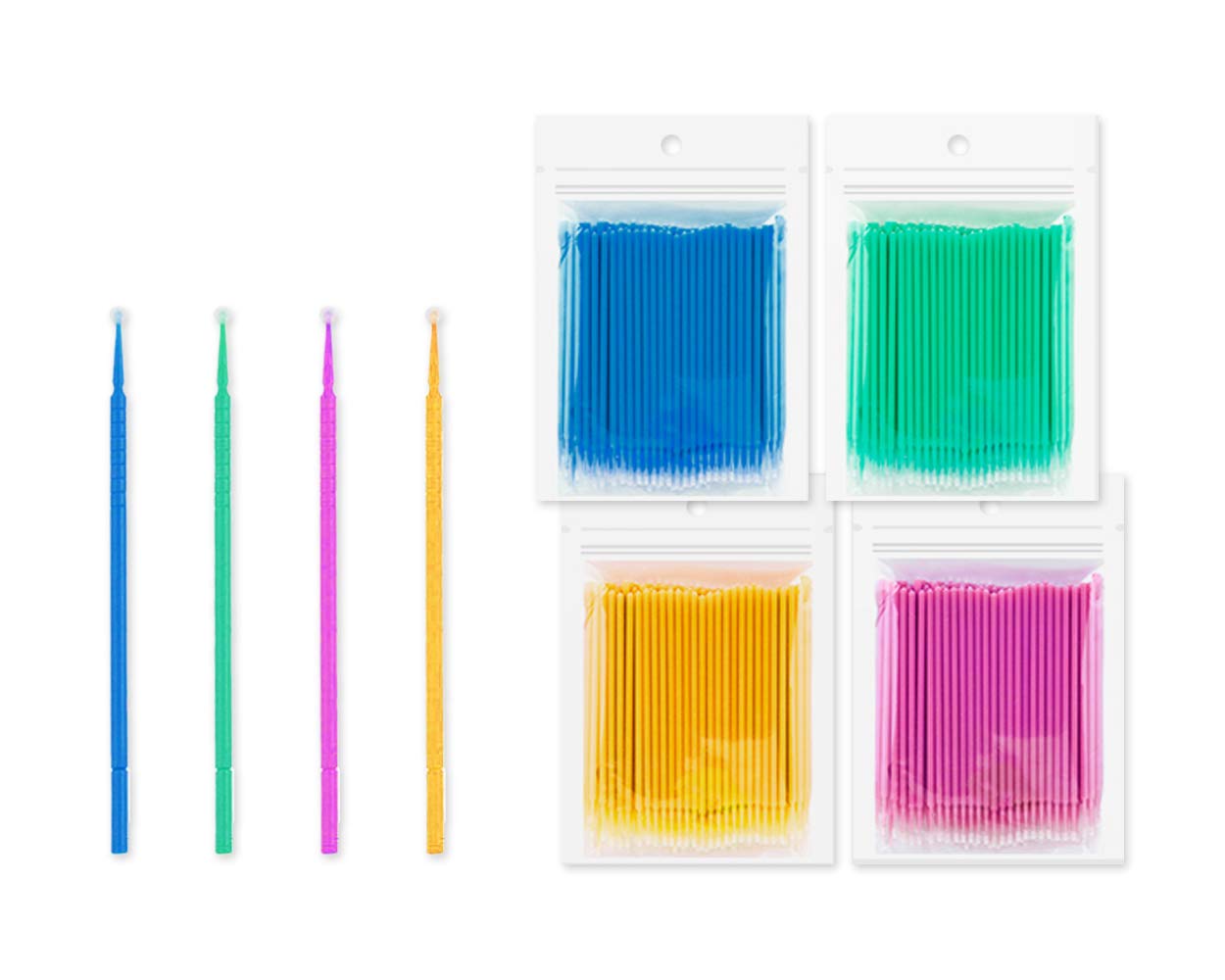 DS. DISTINCTIVE STYLE Micro Brushes 400 Pieces Disposable Cotton Buds Disposable Micro Applicators Brush for Makeup Application
