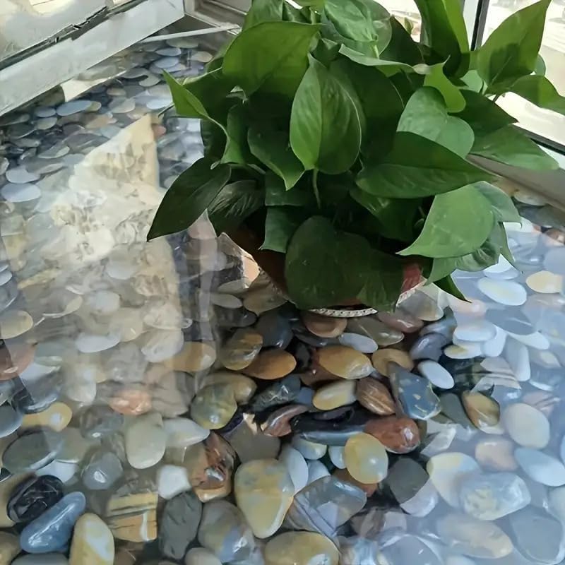 Image of Self-Adhesive Vinyl Flooring & Walls Covering, Waterproof, Removable Oil-Resistant Floor Sticker,Peel Stick Wallpaper for Kitchen Living Room Floor Stickers (Pebble, 60 x 254 cm)