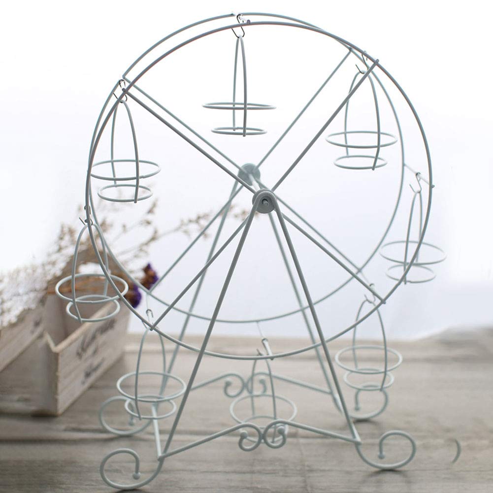 Cupcake Ruota panoramica 8 Cup Cake Display Stand Amaretto Muffin Dessert Vassoio da portata 360 Girevole per feste Compleanno Baby Shower Forniture di nozze