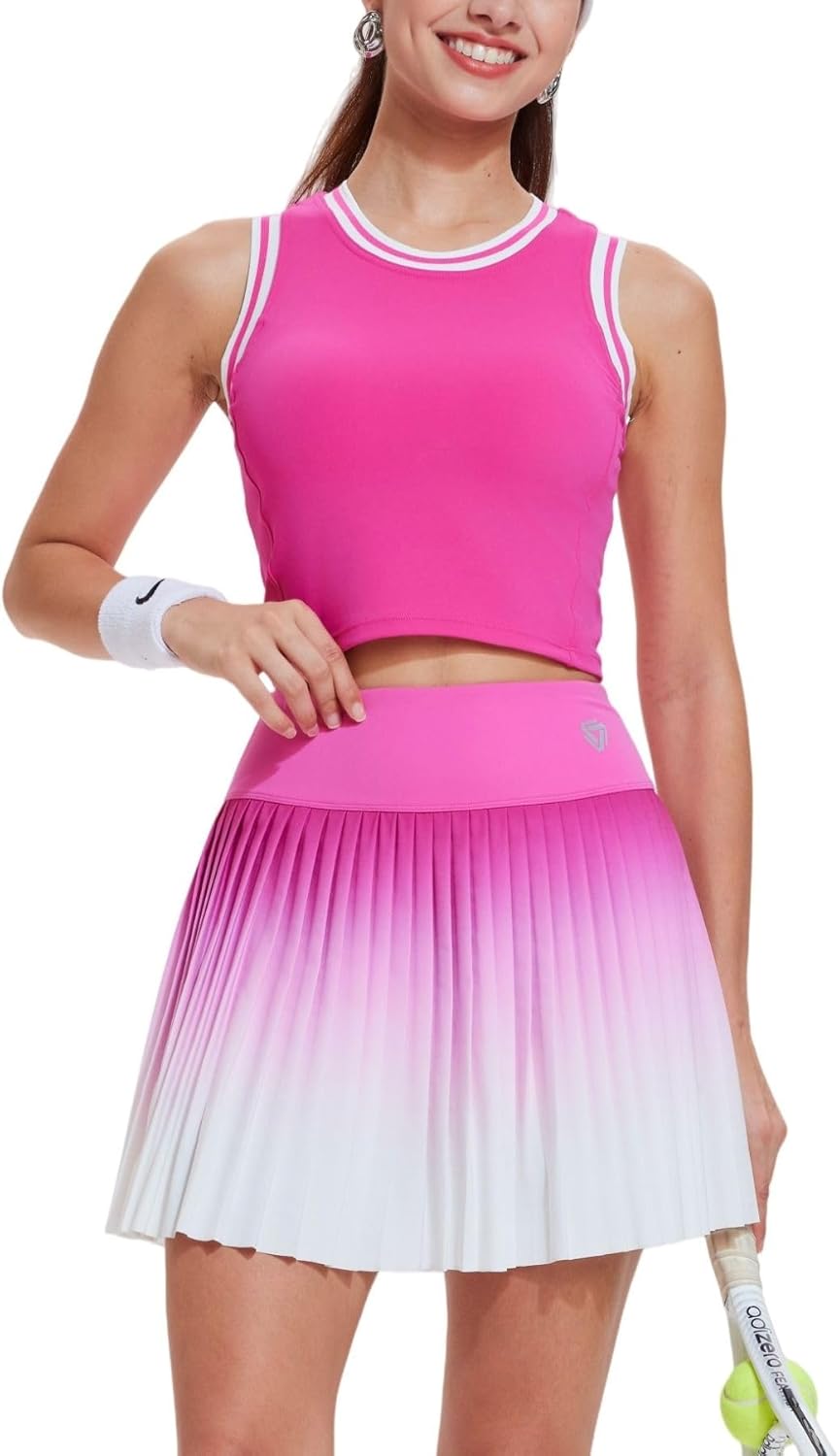 AFZ Women Pleated Tennis Skirt Set Golf Pickleball Outfits Two Pieces Athletic Dress with Built in Shorts