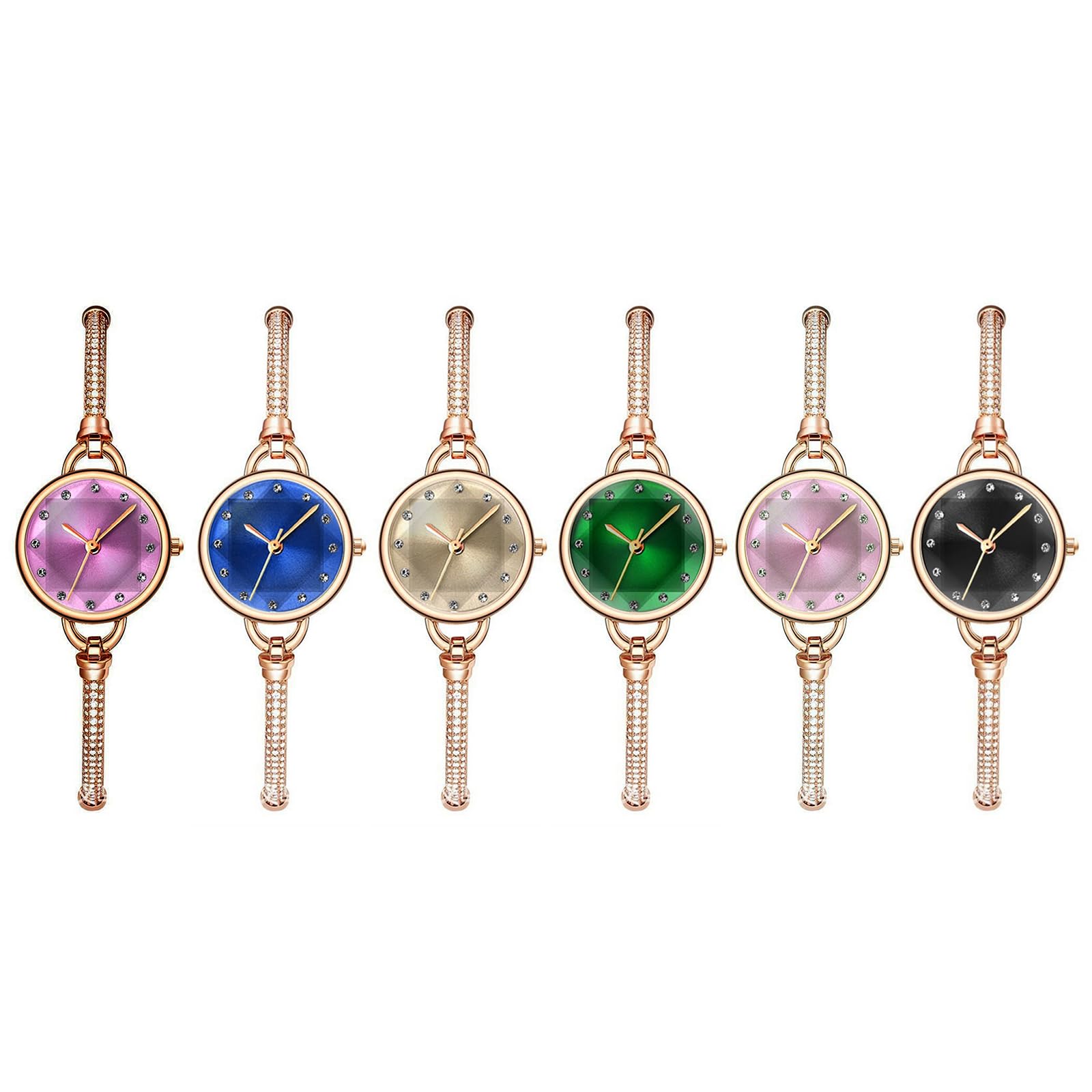 JewelryWe Damen-Armbanduhr, Quarz, analog, rund, klein, Roségold, wasserdicht, verstellbares Armband aus Edelstahl, für den täglichen Gebrauch
